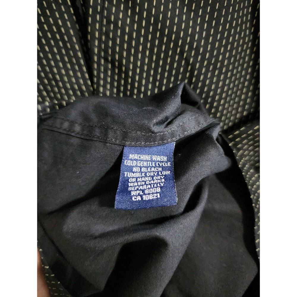 Panhandle Mens Black Dashed Western Button Down Shirt Large 36D2212 Cotton - Picture 3 of 8